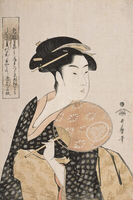 展示される喜多川歌麿の「高島おひさ」（市提供）