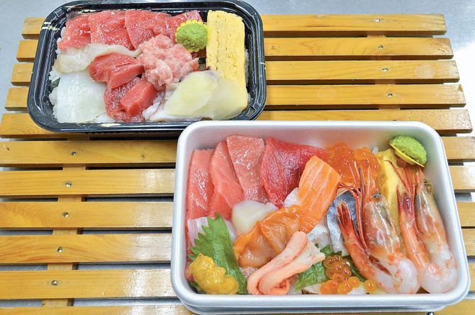 本マグロを使ったお薦めの刺し身弁当「海鮮チラシ」と「マグロ丼」
