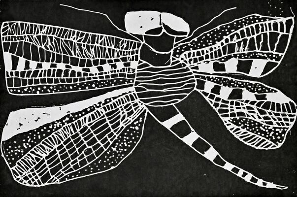 山口翔理ちゃんの版画「おにやんま」