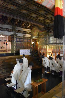 神事が行われた日光東照宮の秋季大祭