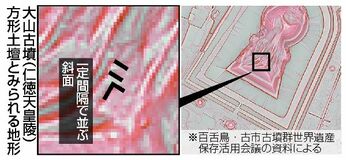 仁徳陵に未知の土盛りか