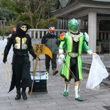 巨大な灰皿と化したオリオン通り周辺でヒーローたちが大活躍　「ごみを捨てない、拾うを当たり前に」と訴え