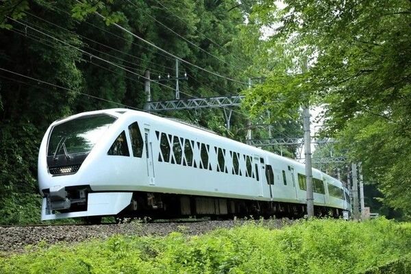 林間の日光路を走る特別特急「スペーシアＸ」