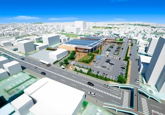 ヨークベニマルが提案する一条中跡地の利活用イメージ（宇都宮市提供）