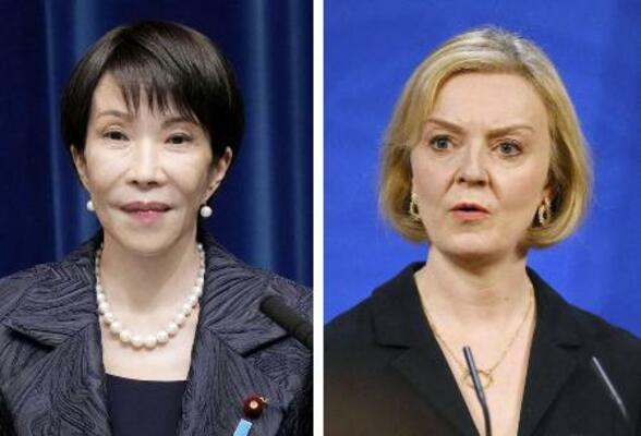 高市早苗首相とトラス元英首相(ロイター=共同)