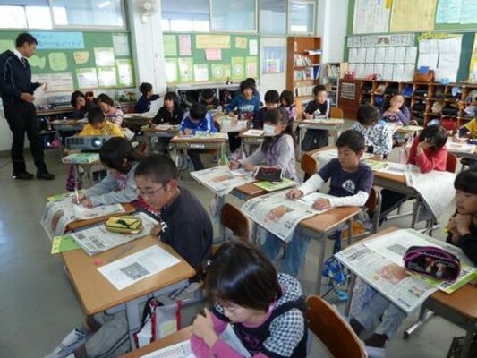 紙面割り付けに挑戦　大田原市石上小