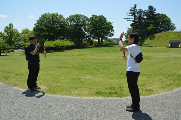 城址公園で行われた「Ｕ＠りんくす」のライブ配信
