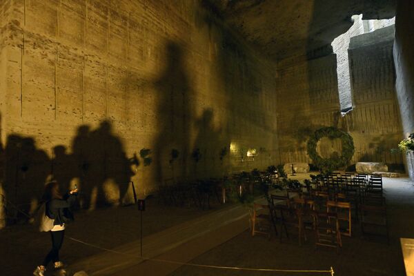 ４月５日まで公開が予定されている大谷資料館最深部の非公開エリア＝14日午前11時40分、宇都宮市大谷町