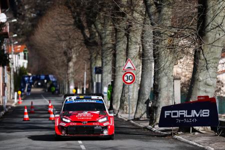 　ＷＲＣ開幕戦、ラリー・モンテカルロを制したトヨタのオリバー・ソルベルグ＝２５日、モンテカルロ（ゲッティ＝共同）