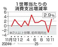 11月の消費支出2・9%増