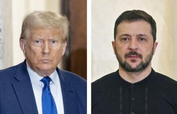　トランプ米大統領、ウクライナのゼレンスキー大統領（ともにゲッティ＝共同）