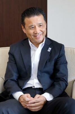 　インタビューに応じるりそなホールディングスの南昌宏社長