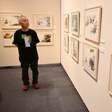 「ツナガル★えほん展」に作家・内田麟太郎さん来訪　「戦争の不安や違和感を反映」　さくら市ミュージアムで24日まで