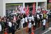 JR小山駅前で行われた「移民政策反対デモ」=26日午後、小山市城山町3丁目