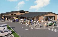 富山市公設卸売市場で市場関連施設「にぎわい施設」を開発