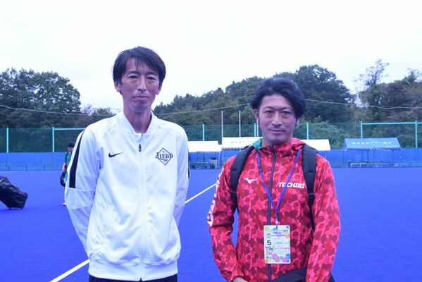 試合後、決勝への意気込みを語った福田さん（右）と篠原さん＝５日午後、日光市根室