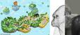 千葉市動物公園を模した特設サイトとニシゴリラの3Dモデルの制作途中のイメージ図(右)(パシフィックコンサルタンツ提供)