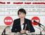 　２月の衆院選で圧勝した高市早苗首相（自民党総裁）＝東京・永田町の党本部