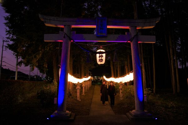 星宮神社の参道に設置されたちょうちん
