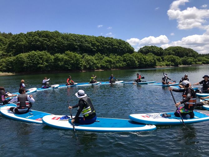 矢の目ダム湖で体験できる、いま注目のＳＵＰ