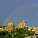 嵐の前の美しさ？　台風なのに…宇都宮の空に虹　気象台「珍しくはない」