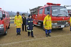 市消防団通常点検 団員が士気高める