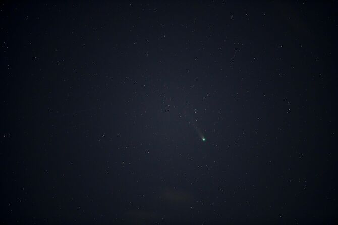レモン彗星=12日午前4時19分、北山さん撮影