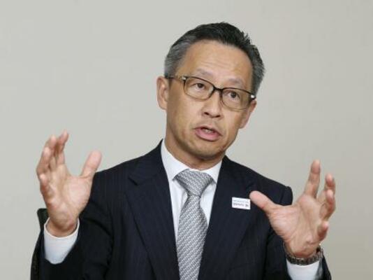 　インタビューに応じる三菱ＵＦＪ銀行の大沢正和頭取