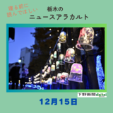12月15日の栃木県内ニュース　「オリオン通り、ライトヒル、釜川…　宇都宮の街なかを彩るイルミネーションを紹介します」など3本をお届けします