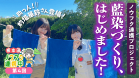 JAタウン公式応援大使の根本凪さんが農福連携の現場で藍染手ぬぐいを制作…