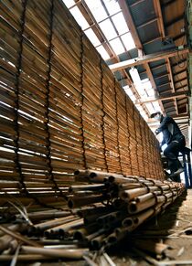 よしず作り最盛期　小山