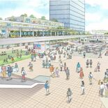 LRTが高架上を走り、歩行者でにぎわう未来描く　2050年頃のＪＲ宇都…