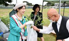 緑の募金協力で苗木２本を配布　