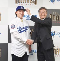 栃木ＧＢ北方投手ドジャース移籍会見