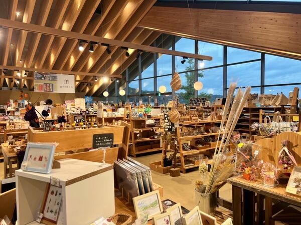 工芸品や農産物加工品などが販売されている店内