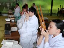 神職が雅楽猛練習