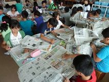 切り抜きを実践／栃木市合戦場小５年