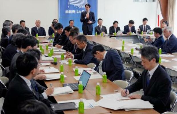 　自民党本部で開かれたイラン情勢に関する合同会議＝１２日午前、東京・永田町