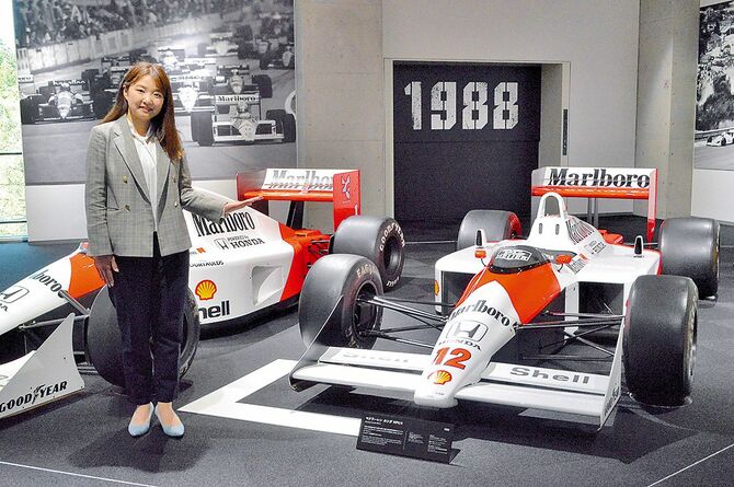 1988年のF１ベルギーグランプリでアイルトン・セナが優勝を飾った「マクラーレンホンダMP４／４」（展示専用モデル）