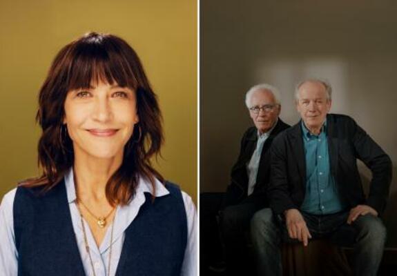 　俳優ソフィー・マルソーさん（（Ｃ）Ｍａｒｉｅ　Ｒｏｕｇｅ／Ｕｎｉｆｒａｎｃｅ）（左）と映画監督ダルデンヌ兄弟（（Ｃ）Ｌａｕｒａ　Ｓｔｅｖｅｎｓ／Ｕｎｉｆｒａｎｃｅ）の肖像写真（提供写真）