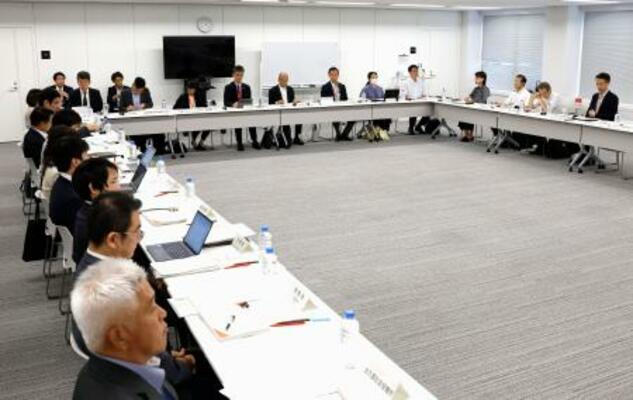 　「日本版ＤＢＳ」の運用指針の策定に向けた中間取りまとめ案を示したこども家庭庁の有識者検討会＝１２日午後、こども家庭庁