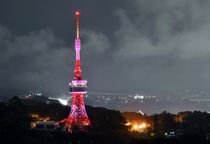 がん予防へ宇都宮タワーライトアップ