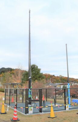 観測開始に向けて工事が進む「日光東町」観測所＝14日午後、日光市