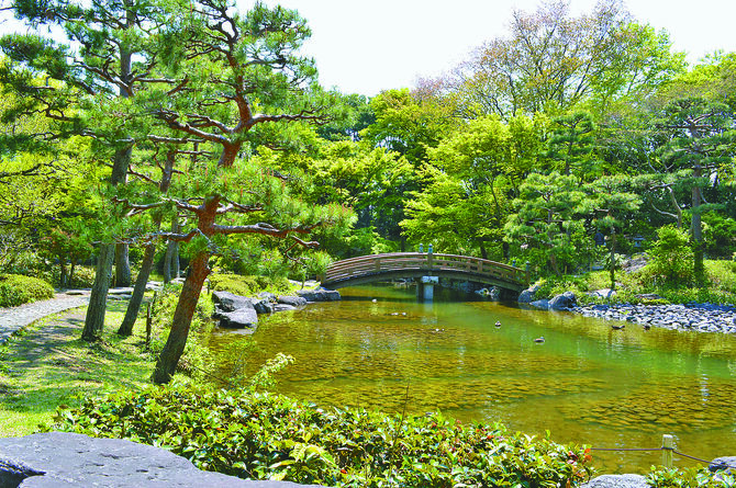 四阿(あずまや)から見る松景橋