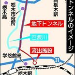 栃木の巴波川浸水対策で地下トンネル工事着手　25年度完成目指す