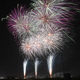 春の夜空に咲く大輪　佐野西ＬＣが花火大会