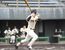 ６回、中前適時打を放つ作新の井上＝山日ＹＢＳ球場