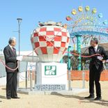 炬火台の展示保存祝う　披露式に福田知事ら、国体レガシー継承を