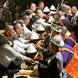 日光山輪王寺で強飯式　山盛り「75杯残さず食べろ」　５年ぶり一般参列も