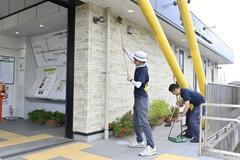 サイクルトレイン導入前に清掃作業